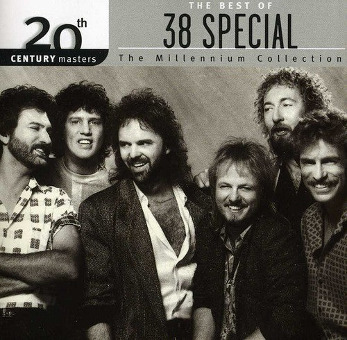 Album cover of 'The Best of 38 Special: The Millennium Collection' featuring a black and white photo of the band members.