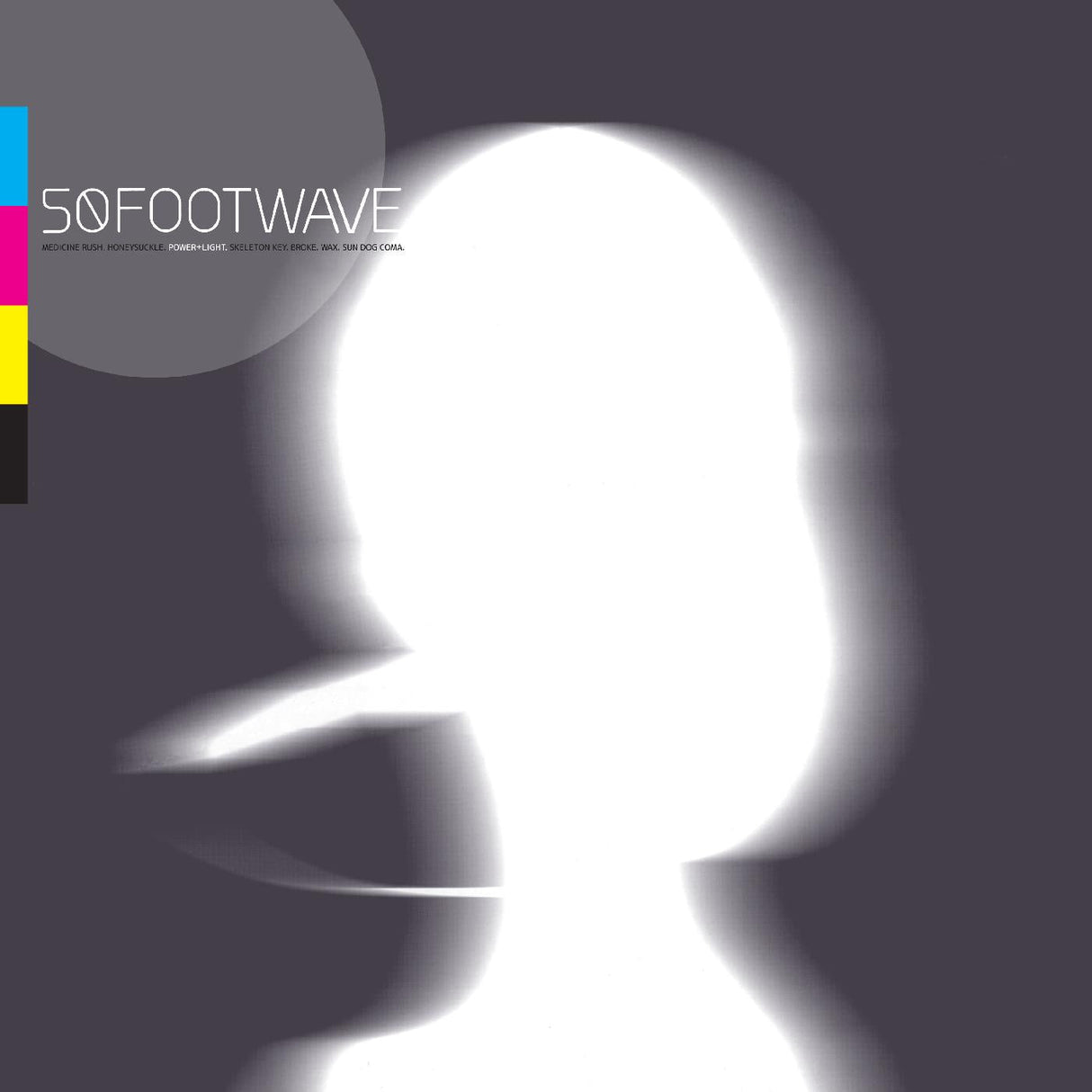 Album cover with abstract design and '50FOOTWAVE' branding on a dark background