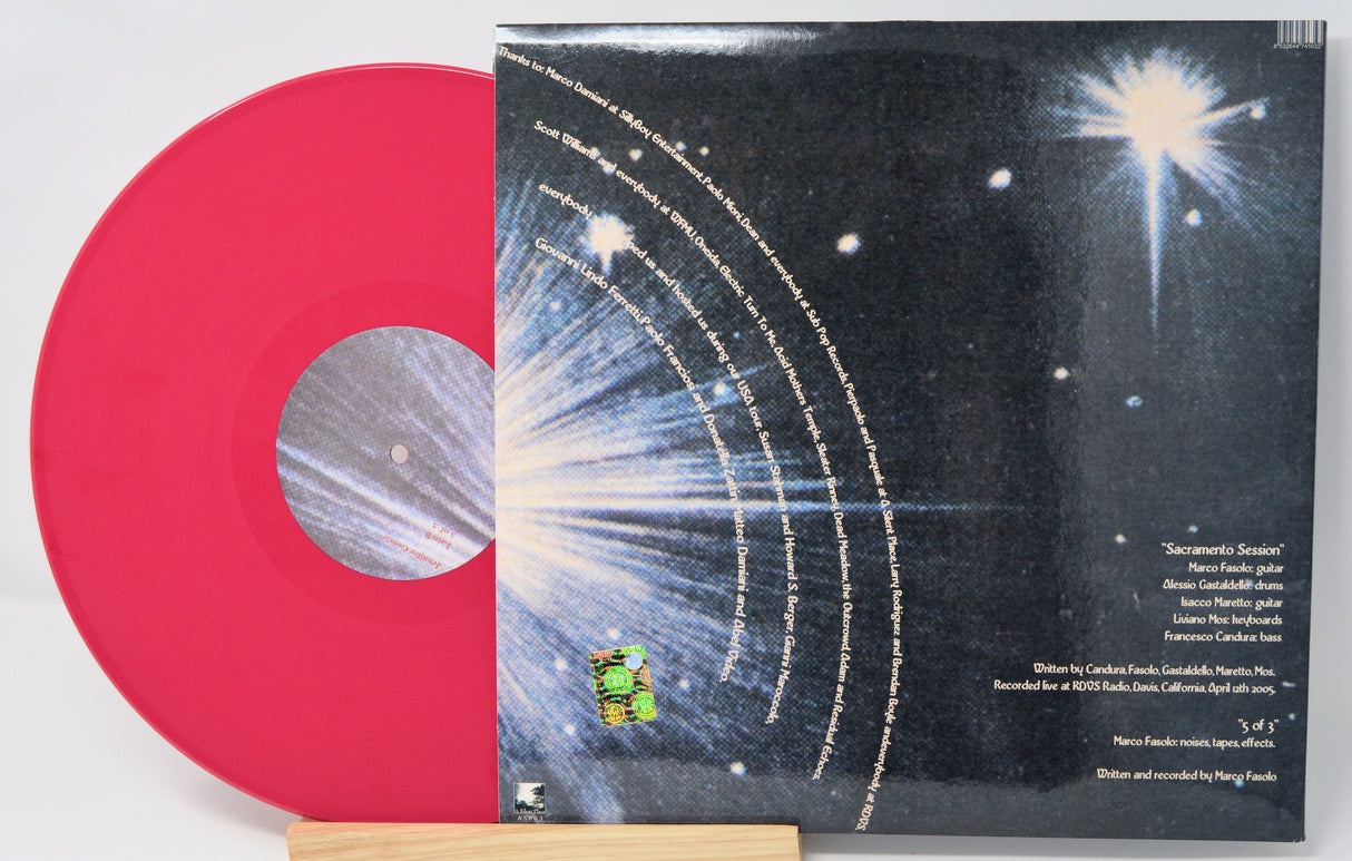 Back cover and red vinyl of Jennifer Gentle - Sacramento Session / 5 of 3 with starburst design