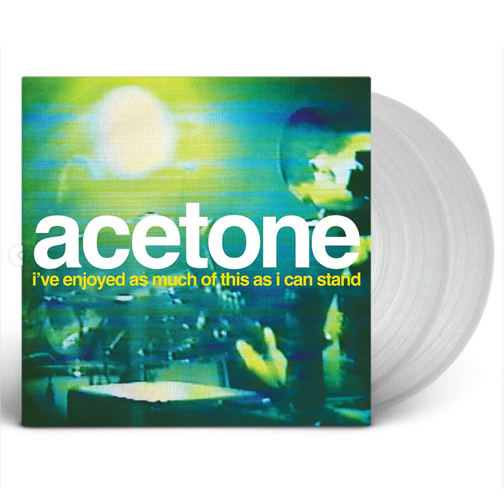 Vinyl record with 'acetone' album cover featuring abstract design and text.