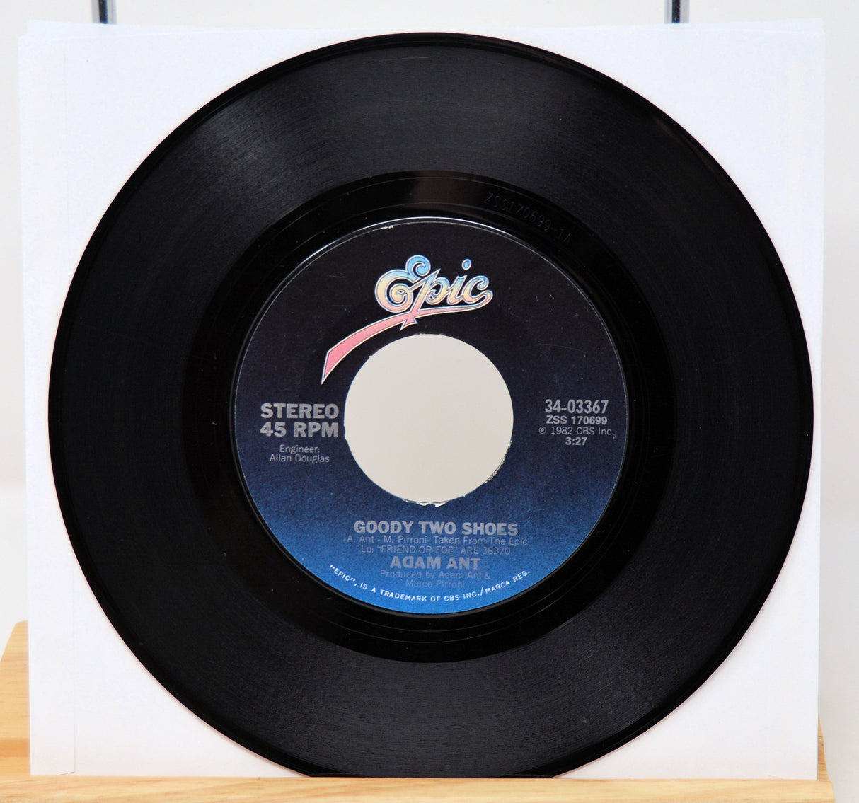 Vinyl record with 'Epic' label on a white background