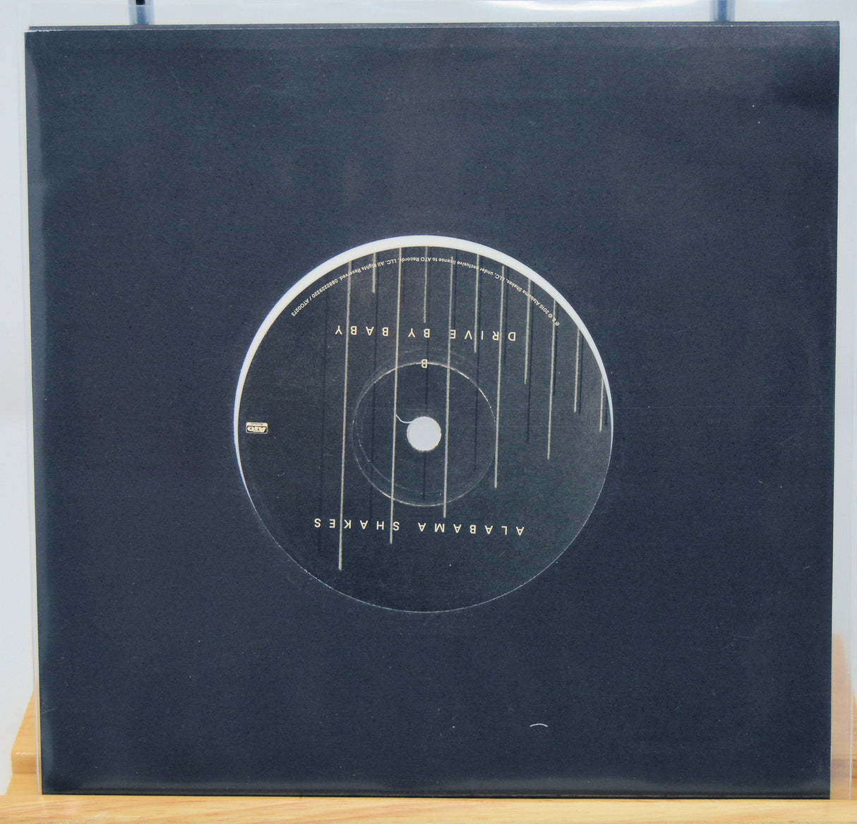 Alabama Shakes 7-inch vinyl B-side label Drive By Baby in black sleeve