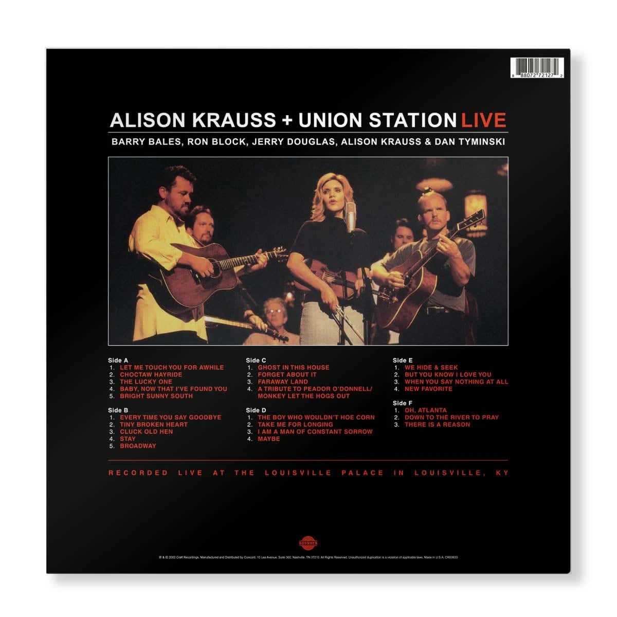 Vinyl record cover featuring Alison Krauss and Union Station with a black background