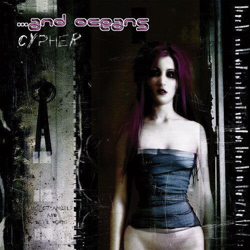 Album cover with a woman with purple hair and text '...and oceans cypher' on a dark background.