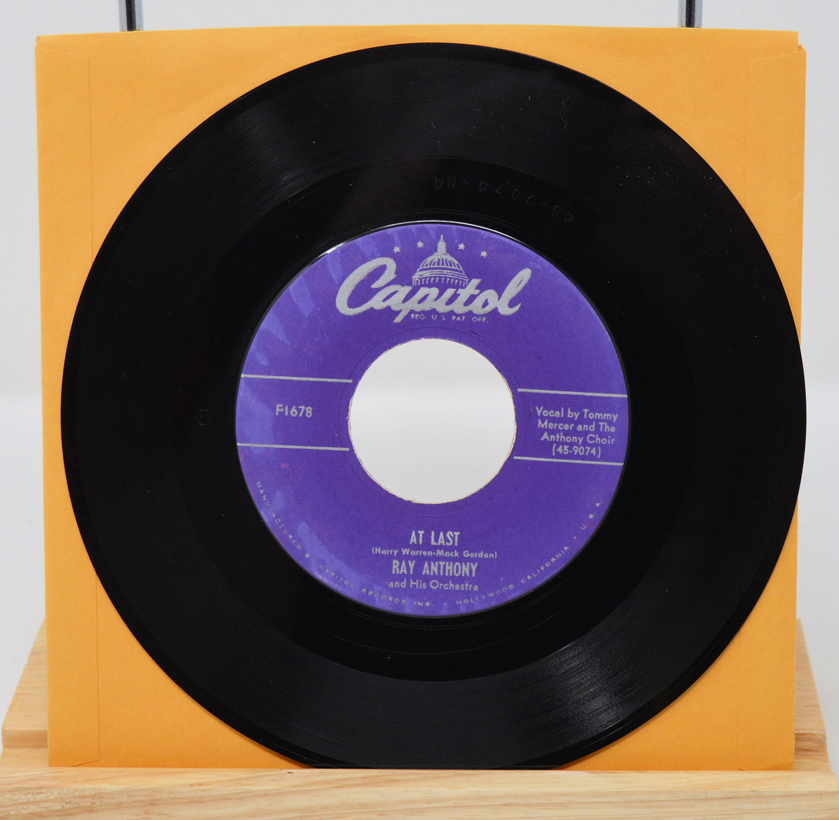 7 inch 45 rpm record featuring Ray Anthony At last