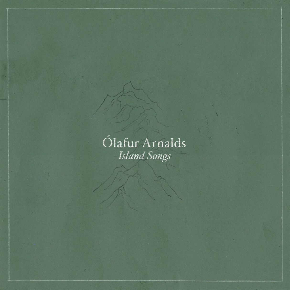 Vinyl record cover for 'Island Songs' by Olafur Arnalds, featuring a mountain illustration.