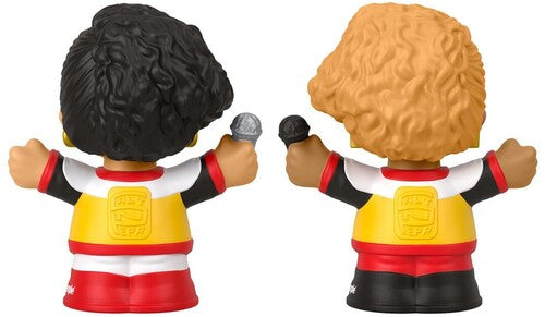 Back view of Little People Collector Salt-N-Pepa figures holding microphones