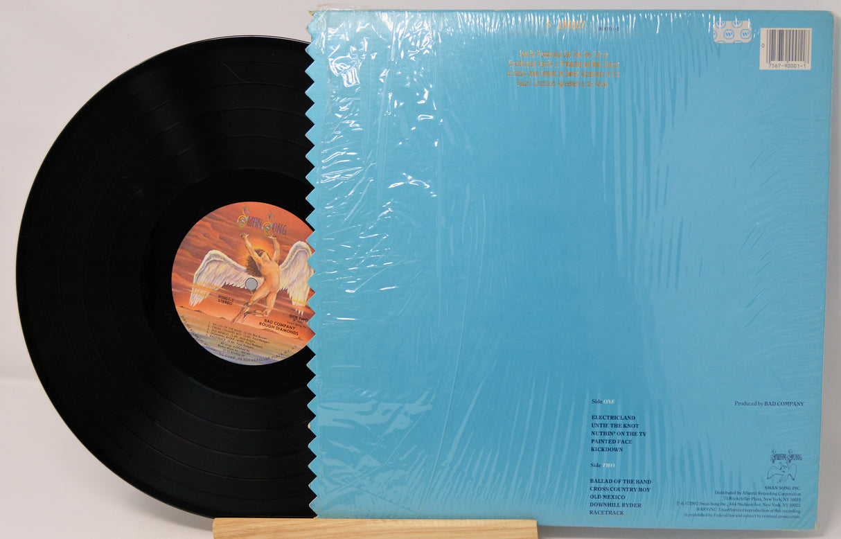 Vinyl record with a blue cover featuring text and graphics.