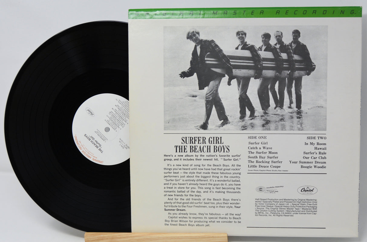 Vinyl record with cover featuring The Beach Boys and text