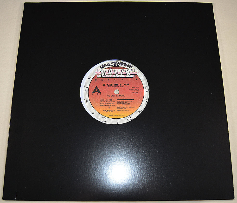 Before The Storm 'I've Got The Music' vinyl in a black record sleeve with label A side shown