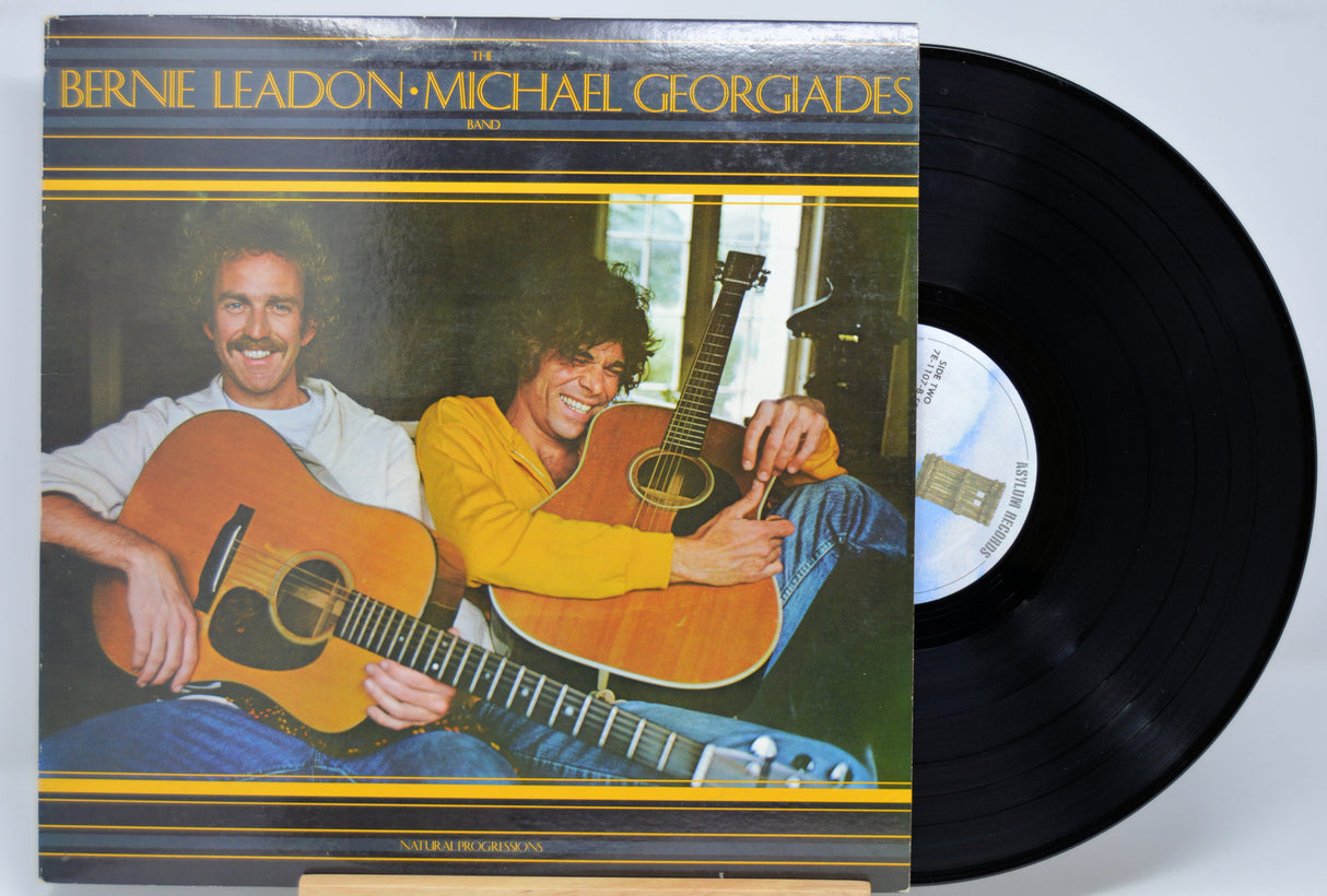 Vinyl record with cover featuring two men playing guitars, titled 'Bernie Leadon & Michael Georgiades'.