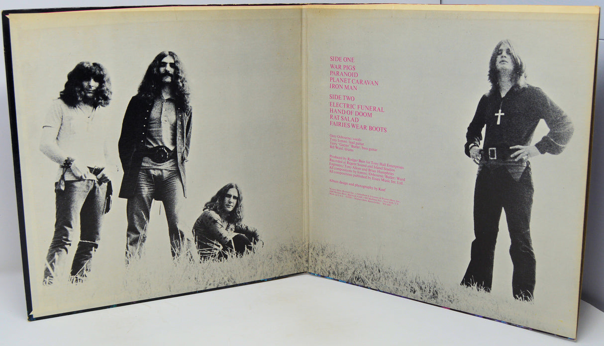 Album cover with black and white portraits and text on a white background