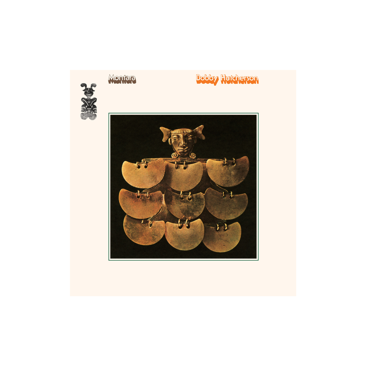 Album cover with a central image of a gold headdress and text at the top.