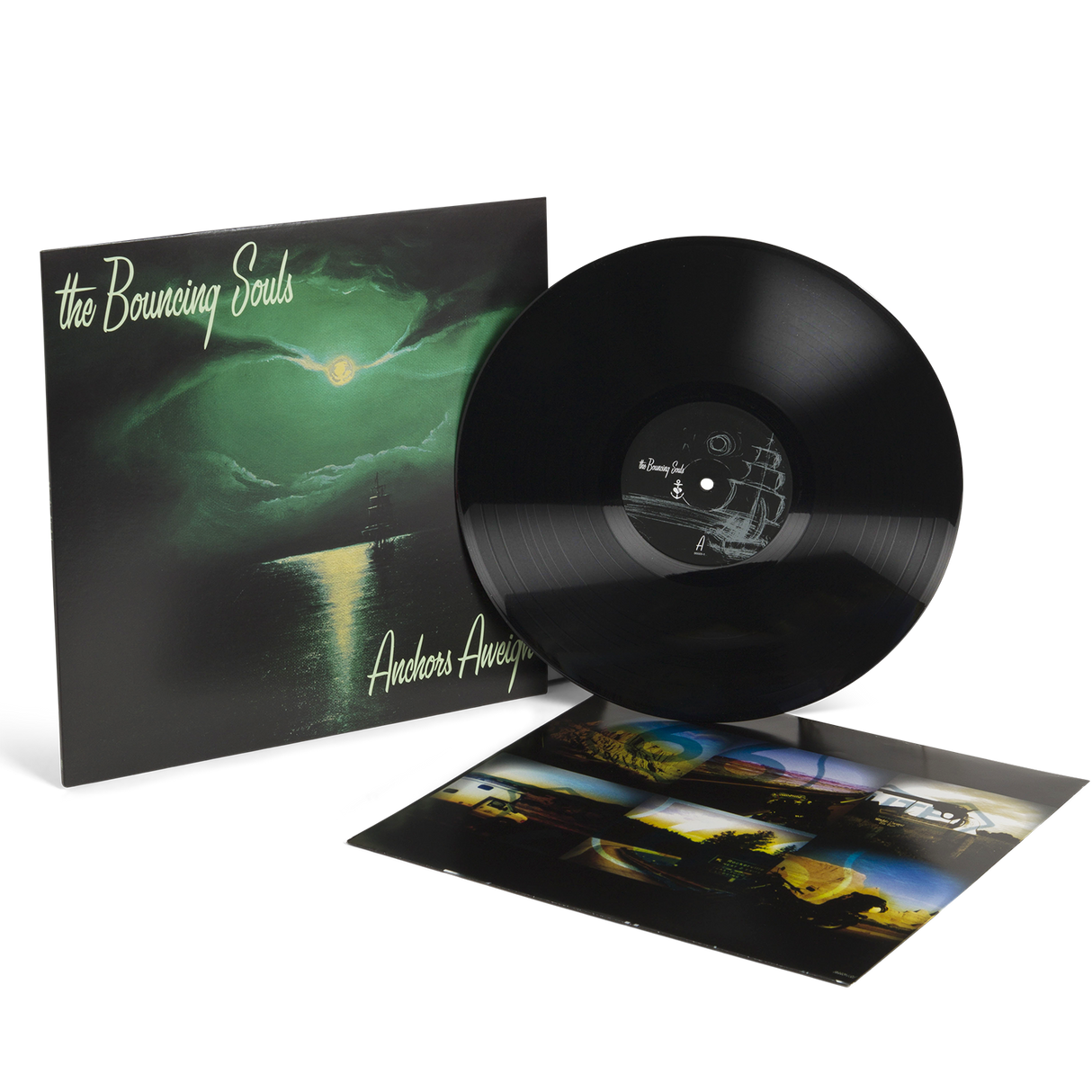 Vinyl record and cover with 'the Bouncing Souls' album art on a white background
