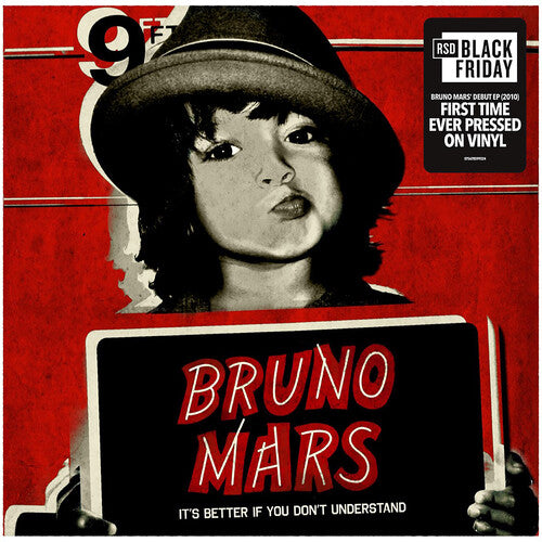 Bruno Mars It's Better If You Don't Understand vinyl EP cover with young Bruno illustration