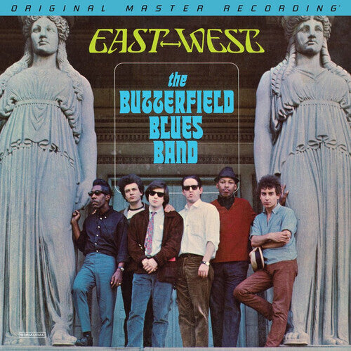 Album cover of 'The Butterfield Blues Band' featuring statues and band members.