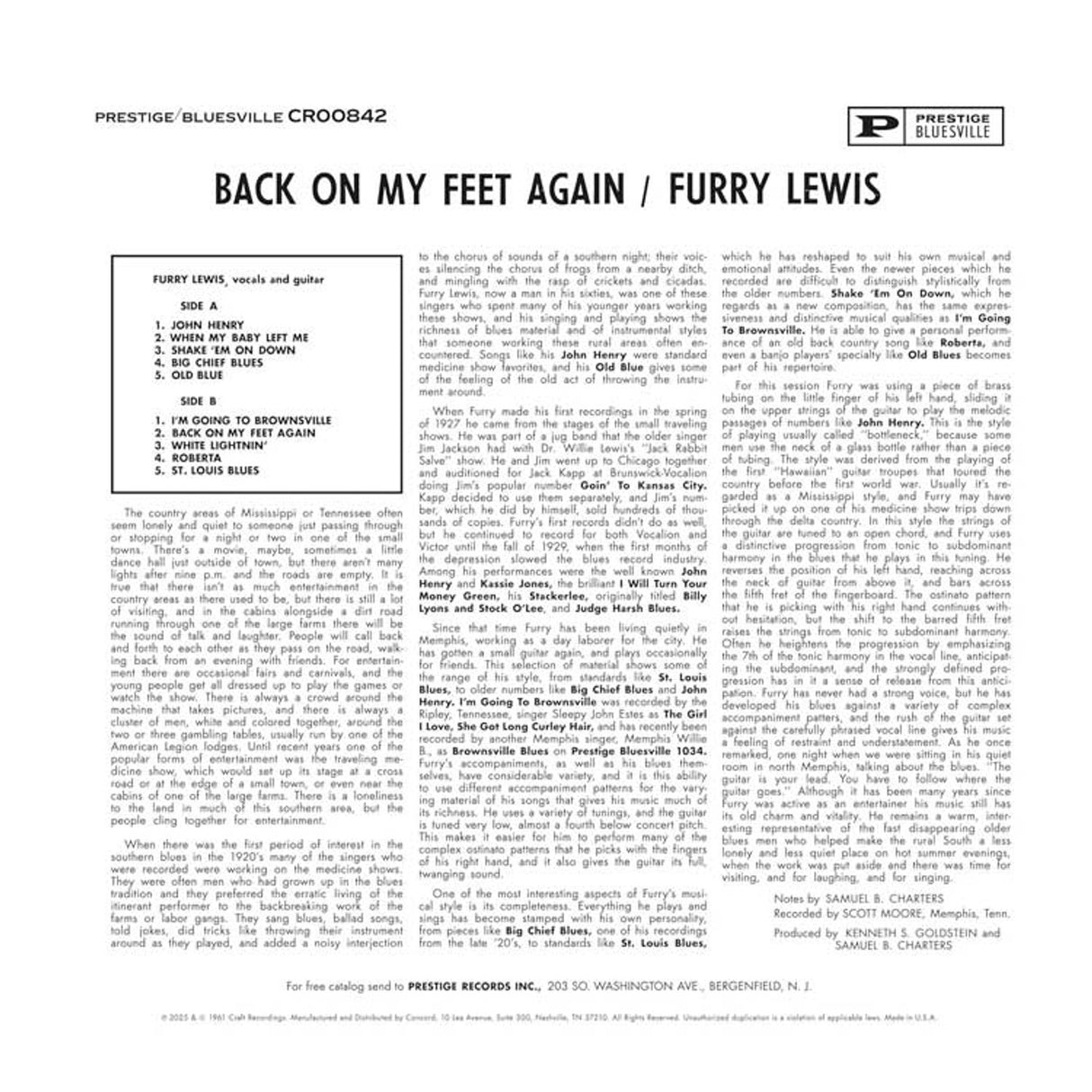 Lewis, Furry - Back On My Feet Again