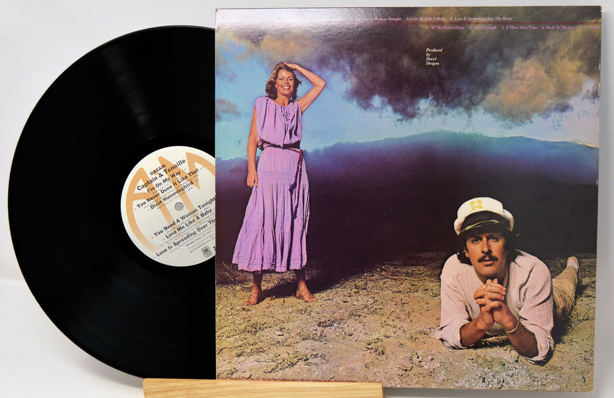Captain & Tennille Dream vinyl record with original album cover showing the duo in purple outfits