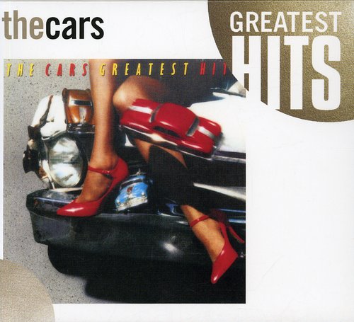 Album cover for 'The Cars Greatest Hits' featuring a car and red high heels.