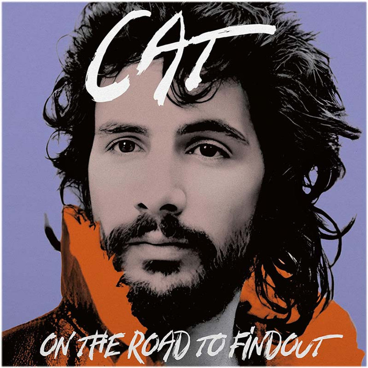 Close-up of Cat Stevens On The Road To Find Out album cover with illustrated portrait