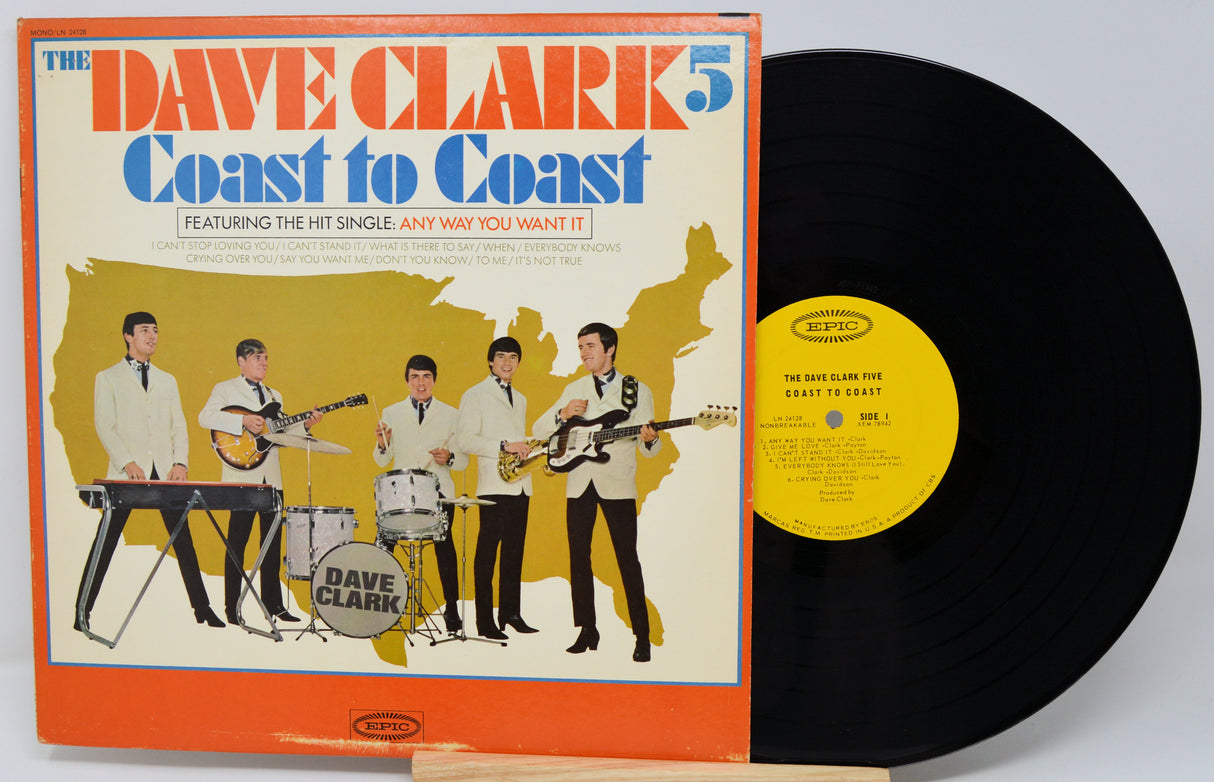 Vinyl record and cover of 'Coast to Coast' by The Dave Clark 5 on a white background