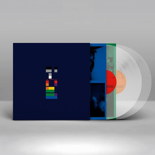 Coldplay - X+Y Vinyl record with a colorful cover on a gray background