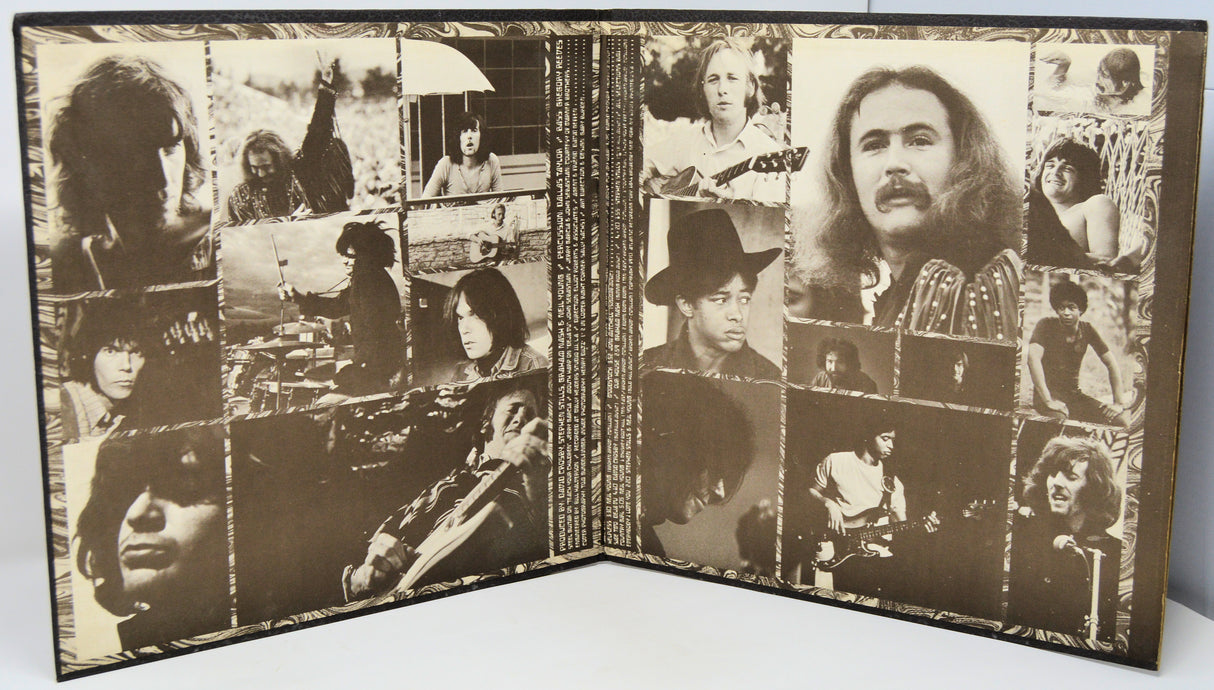 Album cover with collage of a musician and band members in sepia tones.