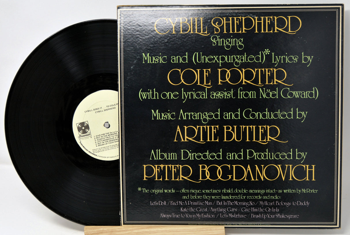 Back cover of Cybill Shepherd 'Does It... To Cole Porter' vinyl album with credits and song list