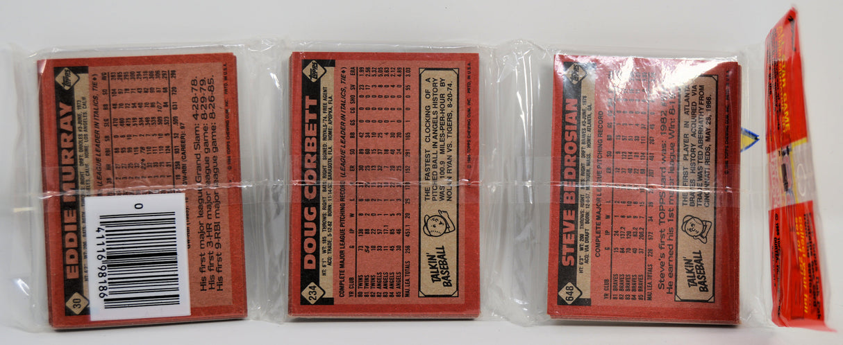 1986 Topps Cello Rack Pack