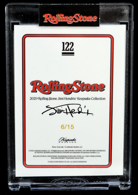 Jimi Hendrix -  2025 Rolling Stone Keepsake Premiere Edition #'d 6/15