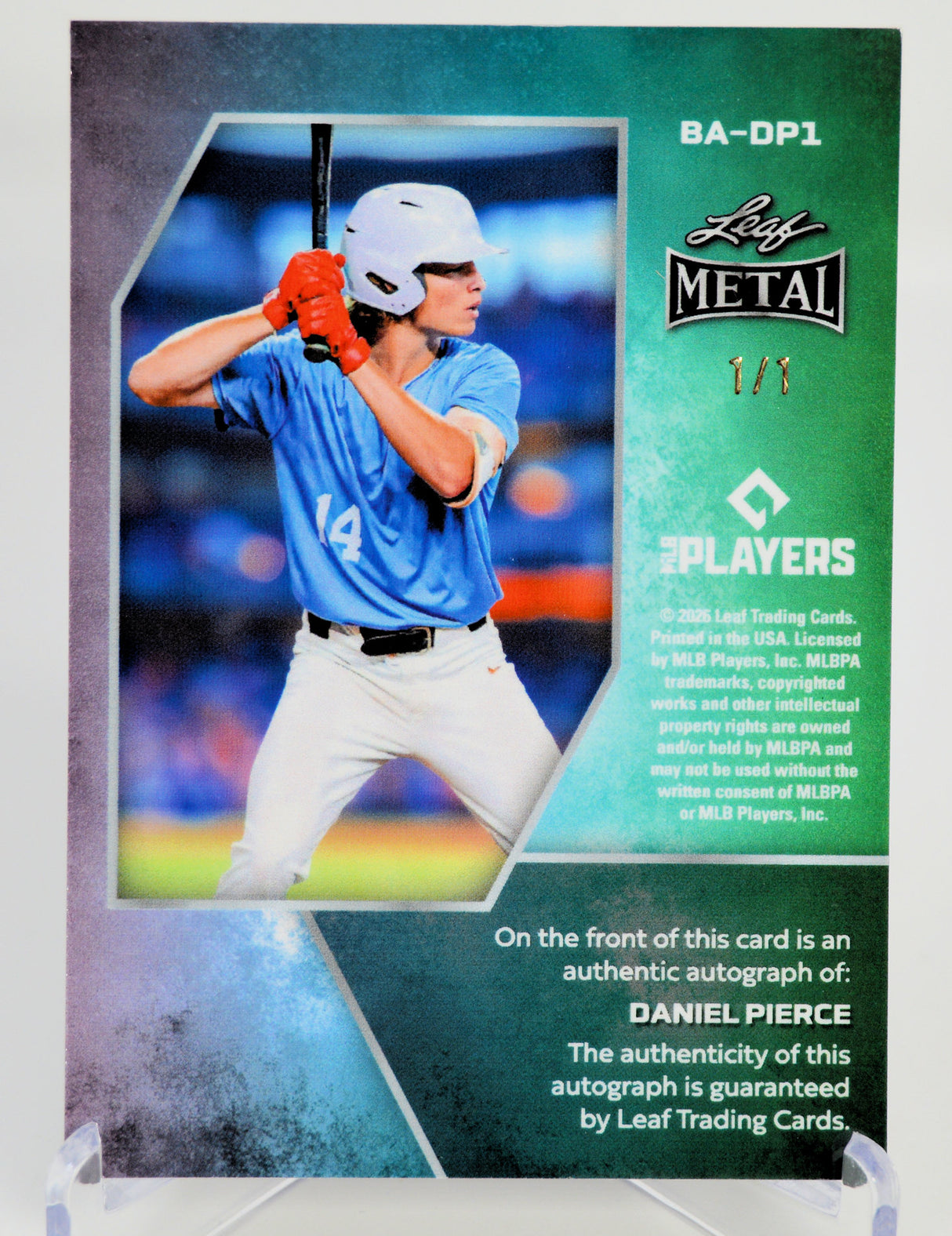 Pierce, Daniel - 2026 Leaf Metal Signed #'d 1/1
