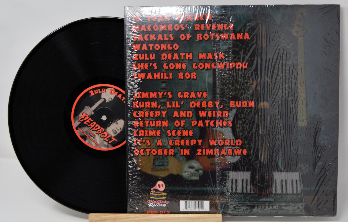 Deadbolt Zulu Death Mask vinyl record with tracklist on album back cover