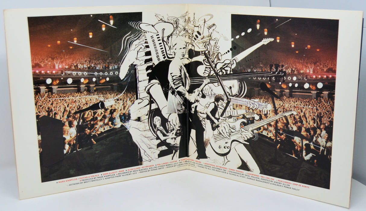 Illustration of musicians playing guitar on a concert stage with a crowd in the background.