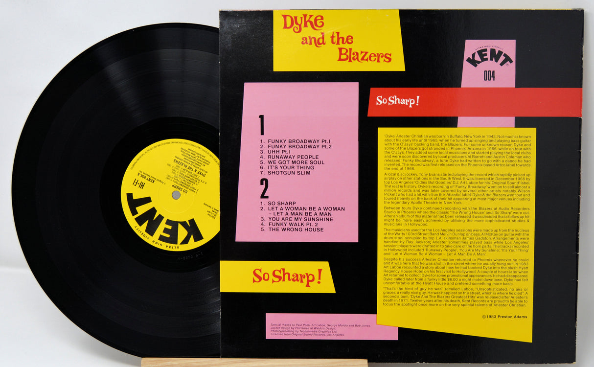 Vinyl record with cover featuring 'Kent' branding and colorful text