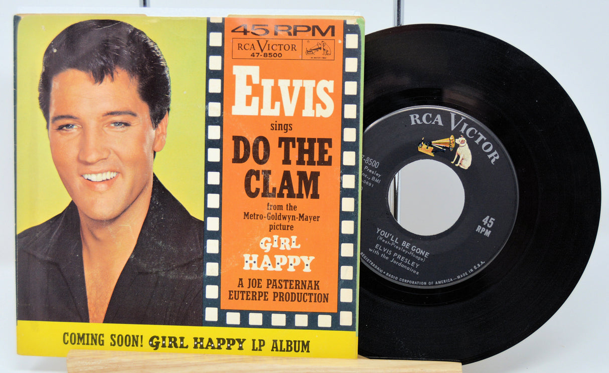 Elvis Presley 45 RPM vinyl single with 'Do The Clam' cover and RCA Victor record