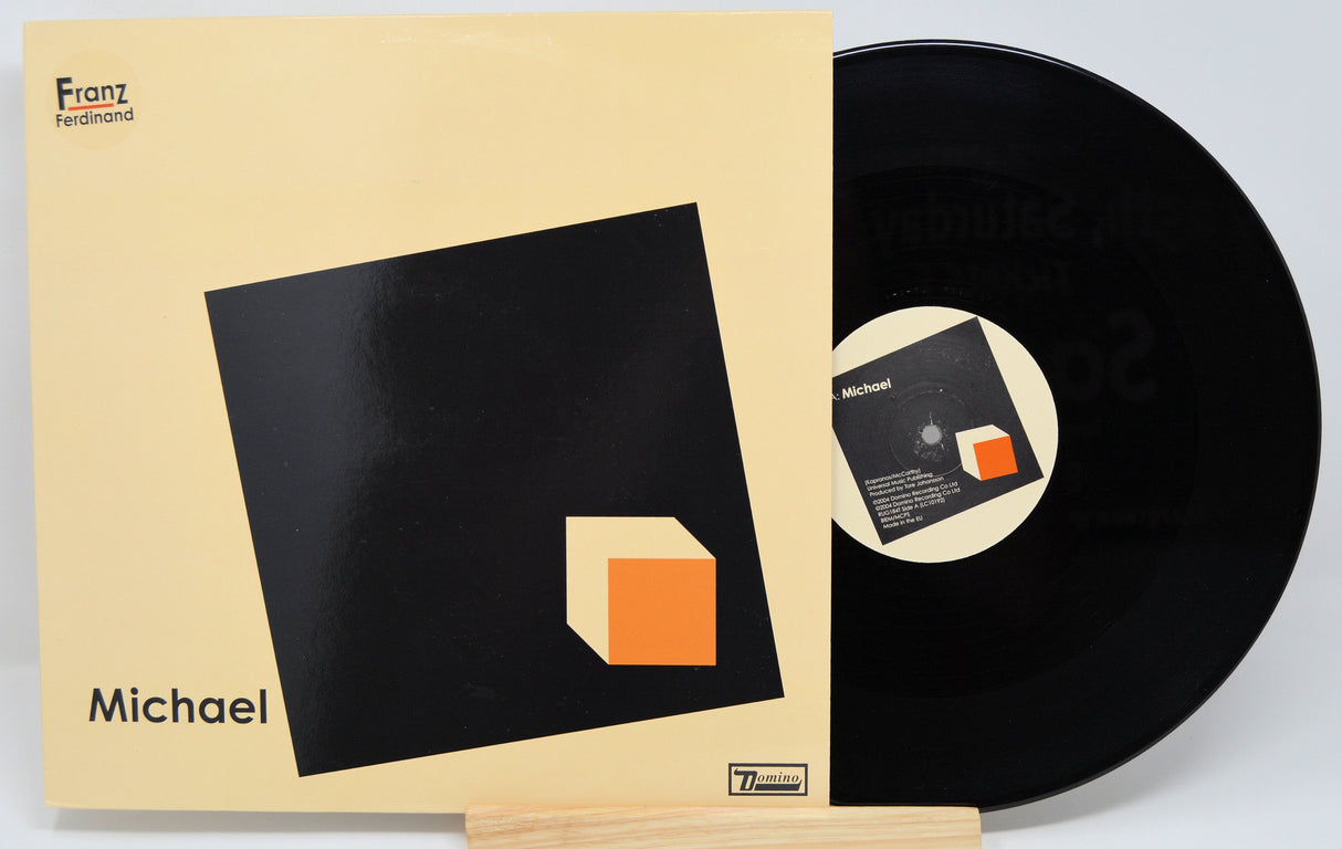 Front cover and vinyl of Franz Ferdinand Michael 12-inch single with minimalist artwork