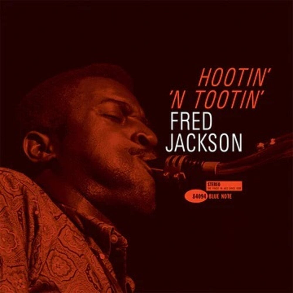 Album cover featuring a musician playing a saxophone with text 'Hootin' N Tootin' Fred Jackson' on a dark background.