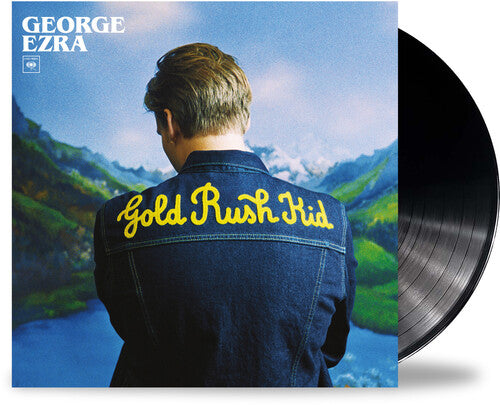 George Ezra Gold Rush Kid vinyl album cover with artist wearing a denim jacket, set against scenic mountains