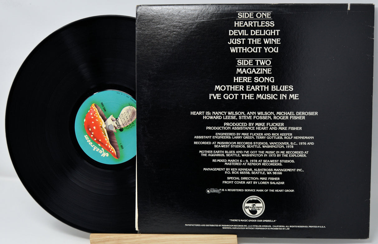 Vinyl record with cover displaying tracklist and artwork