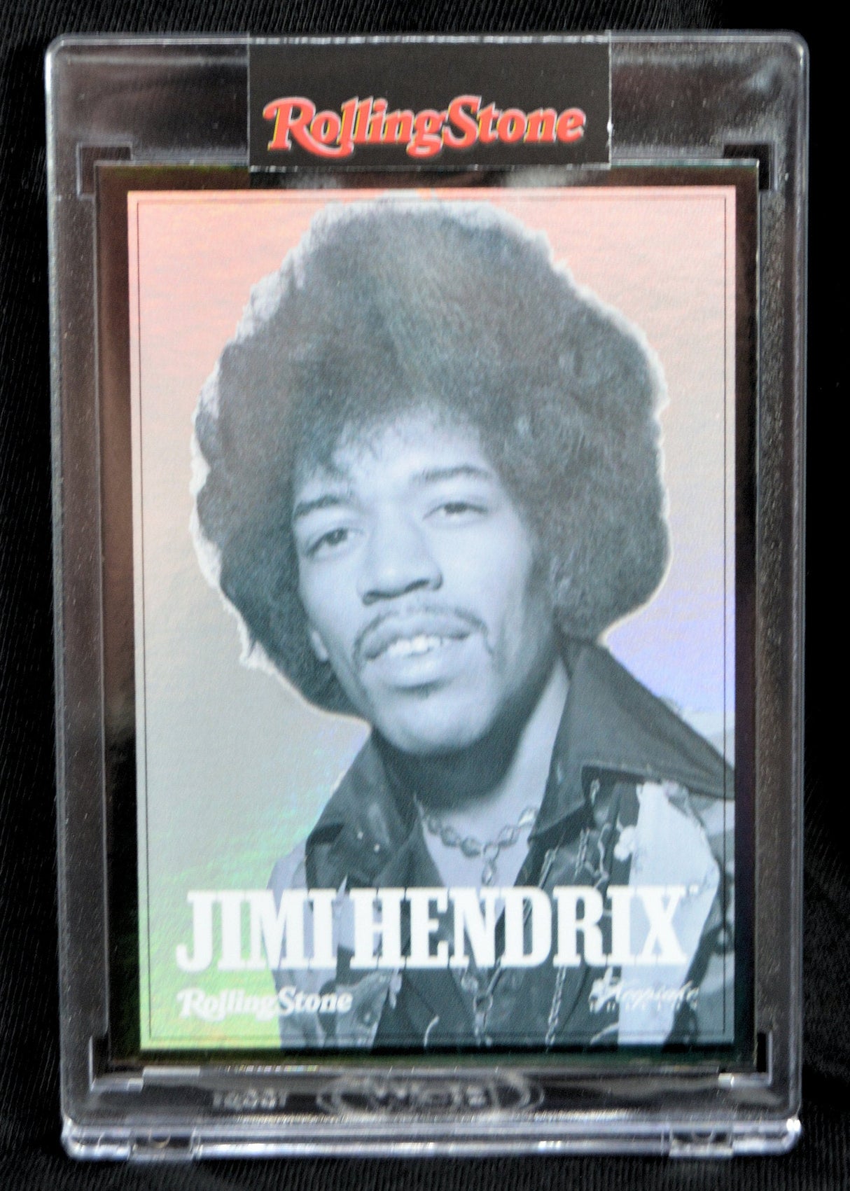 Holographic collector card of Jimi Hendrix from the Rolling Stone Keepsake Edition