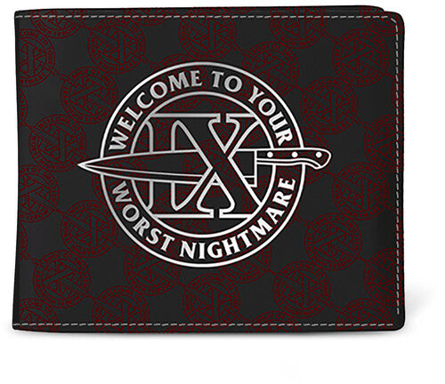 Black wallet with 'Welcome to Your Worst Nightmare' and dagger design from Ice Nine Kills
