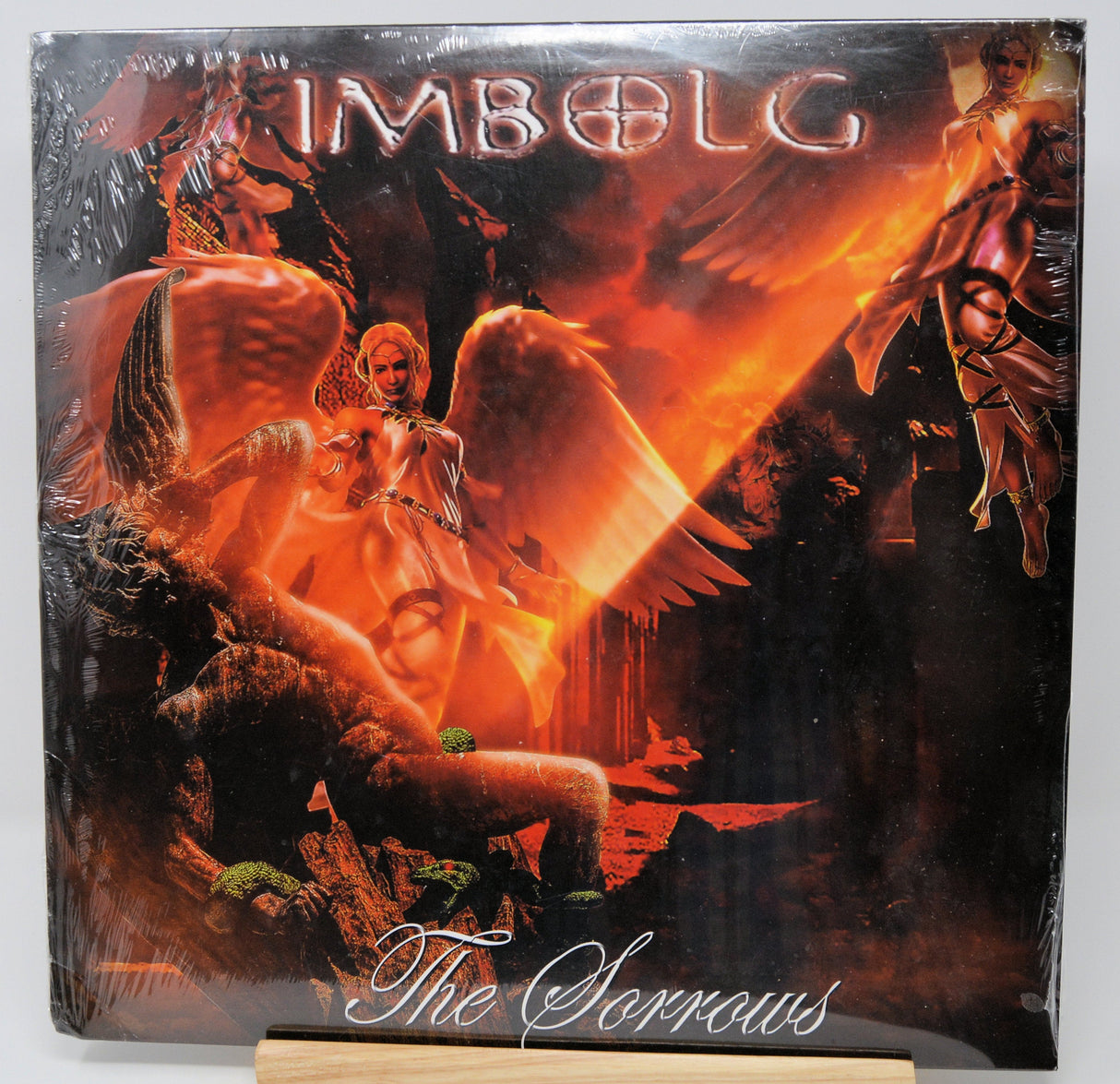 Front cover of Imbolg's 'The Sorrows' vinyl album with dramatic angelic and gothic artwork