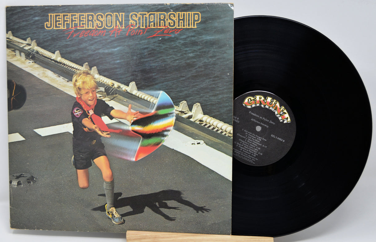 Vinyl record and cover of Jefferson Starship album 'Onward at the Speed of Light'.