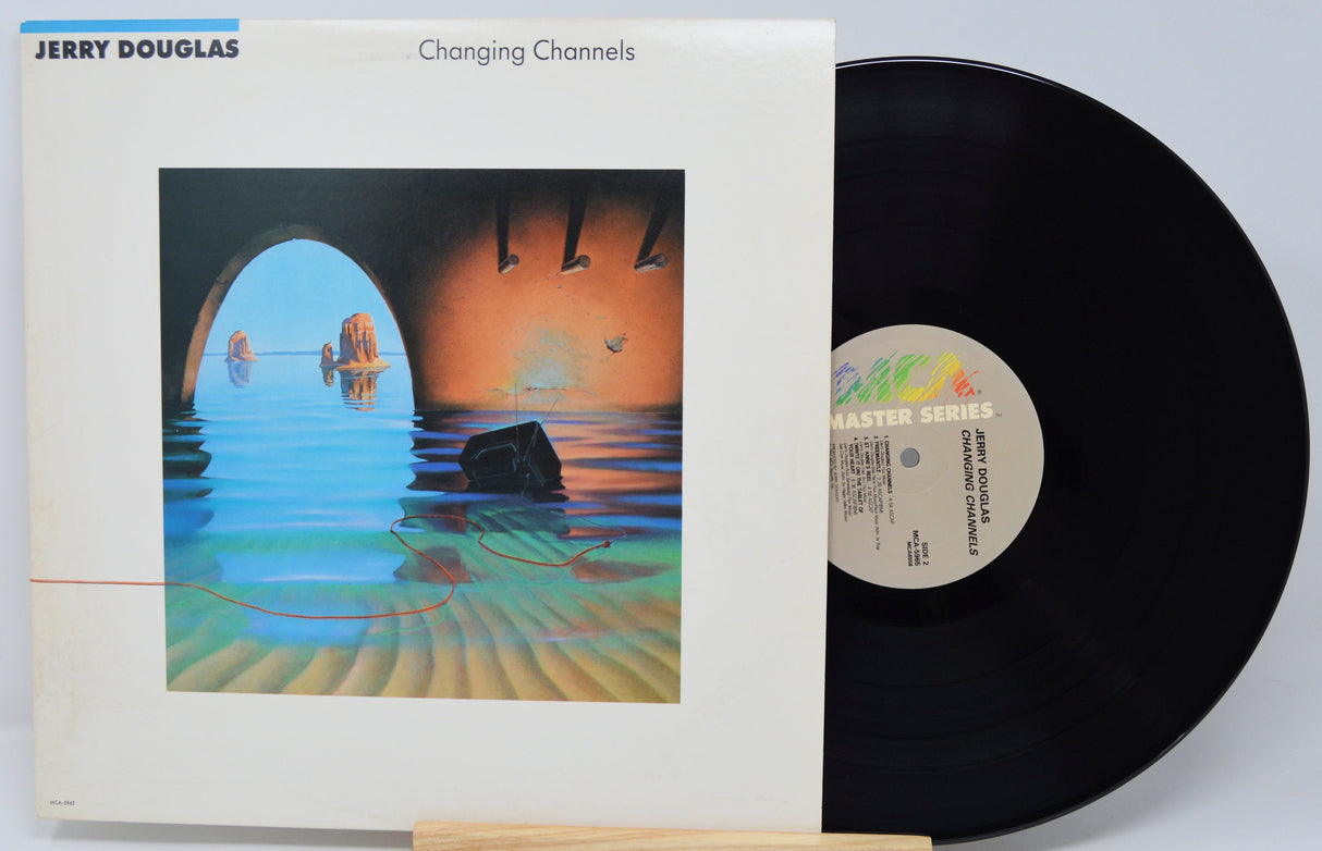Vinyl record with cover titled 'Changing Channels' by Jerry Douglas on a light gray background