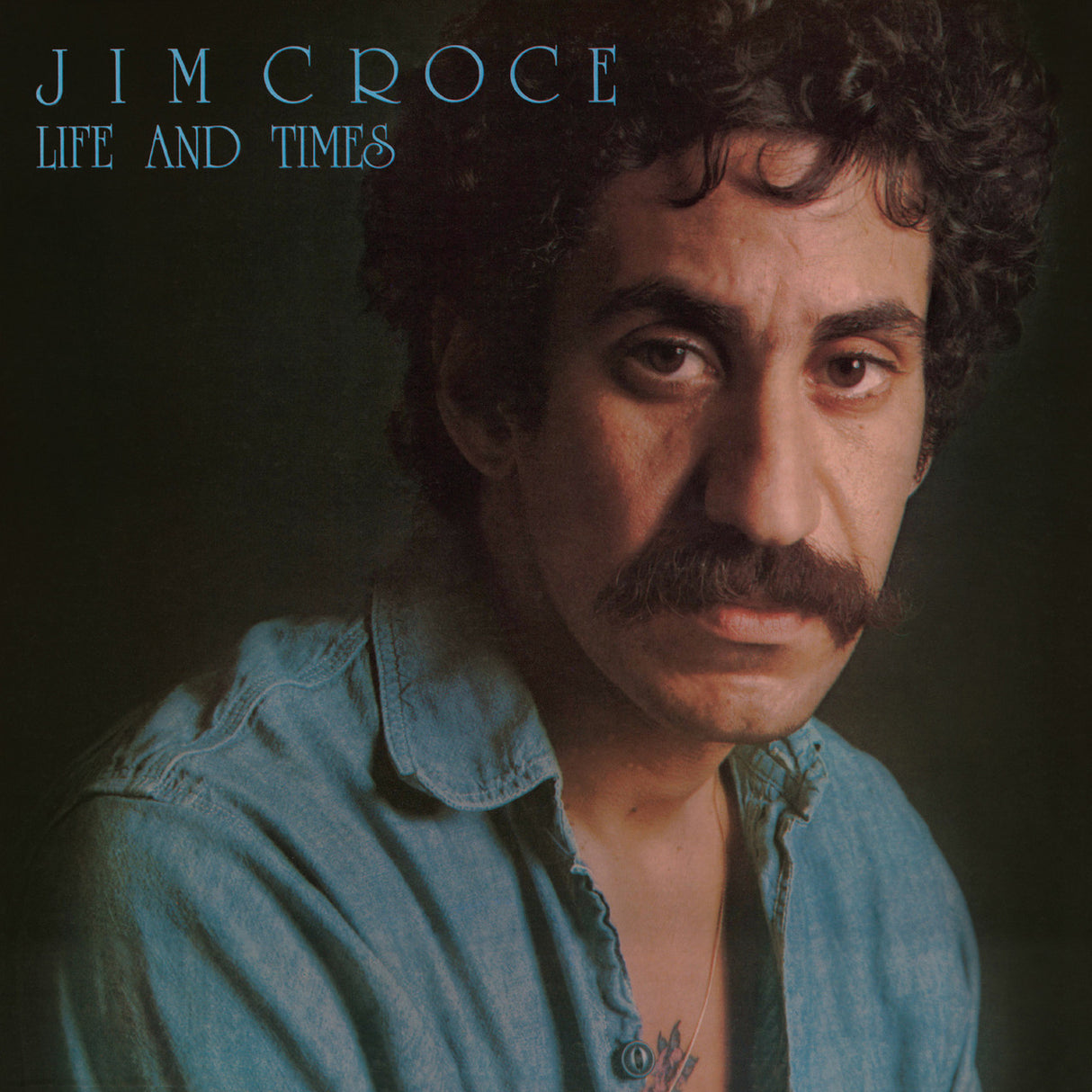 Vinyl record cover for 'Life And Times' featuring the artist Jim Croce with a black and blue background.