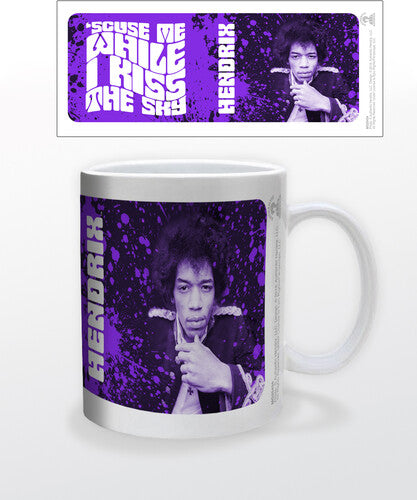 Mug with Jimi Hendrix design on a white background