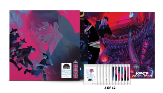 Korean music album packaging with vibrant graphics and text