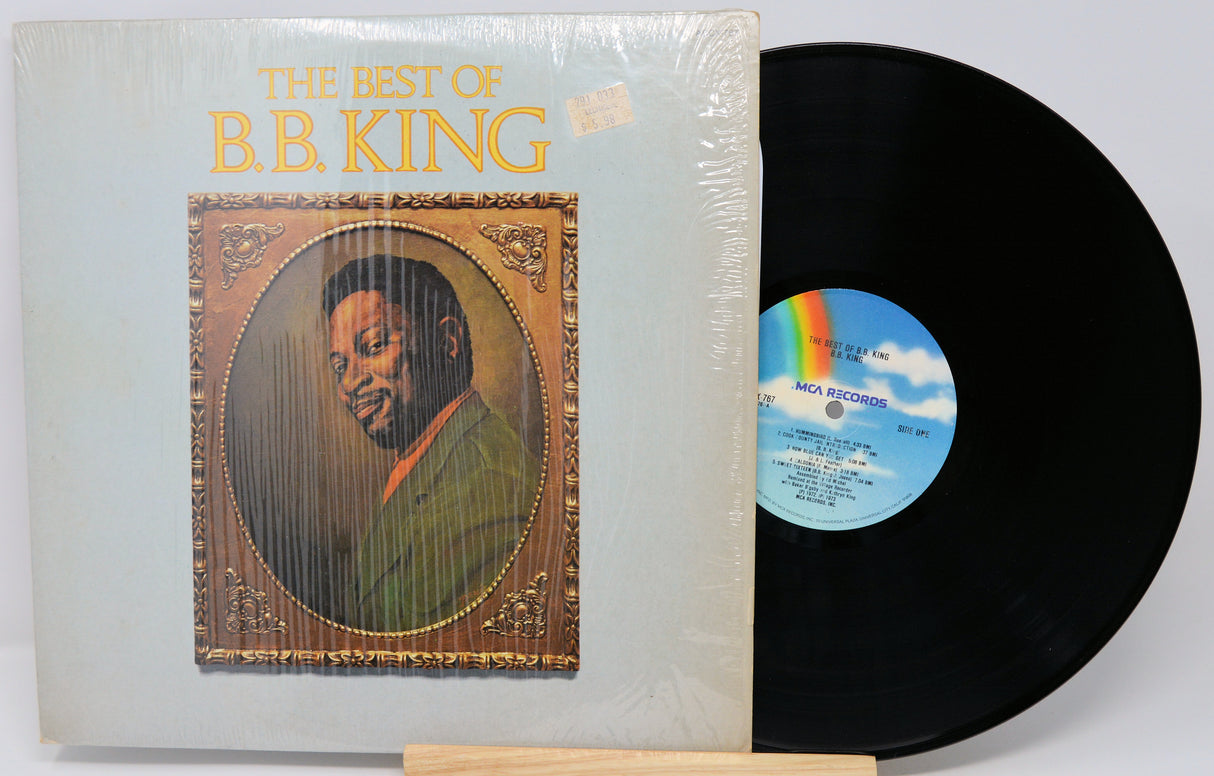 Vinyl record with 'The Best of B.B. King' album cover on a white background