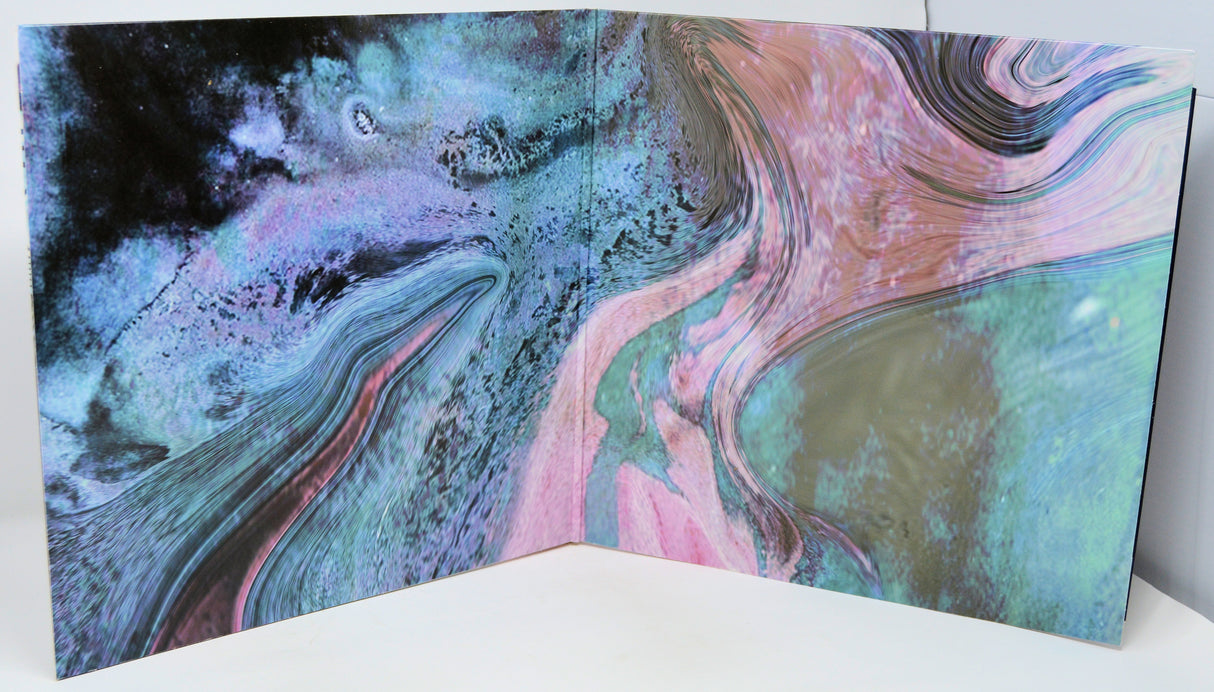 Colorful abstract painting on a white surface