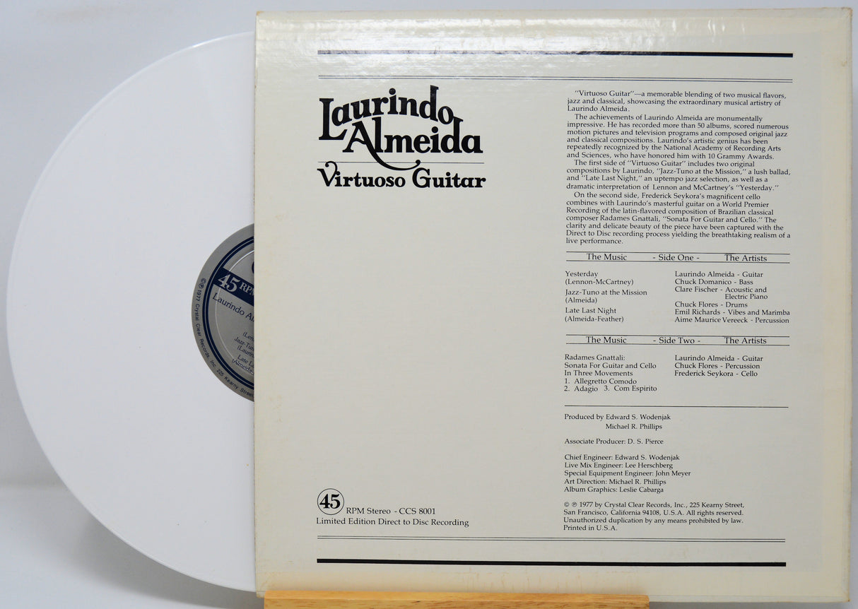 Vinyl record 'Vinyl Record and Back Cover' with a white gray label